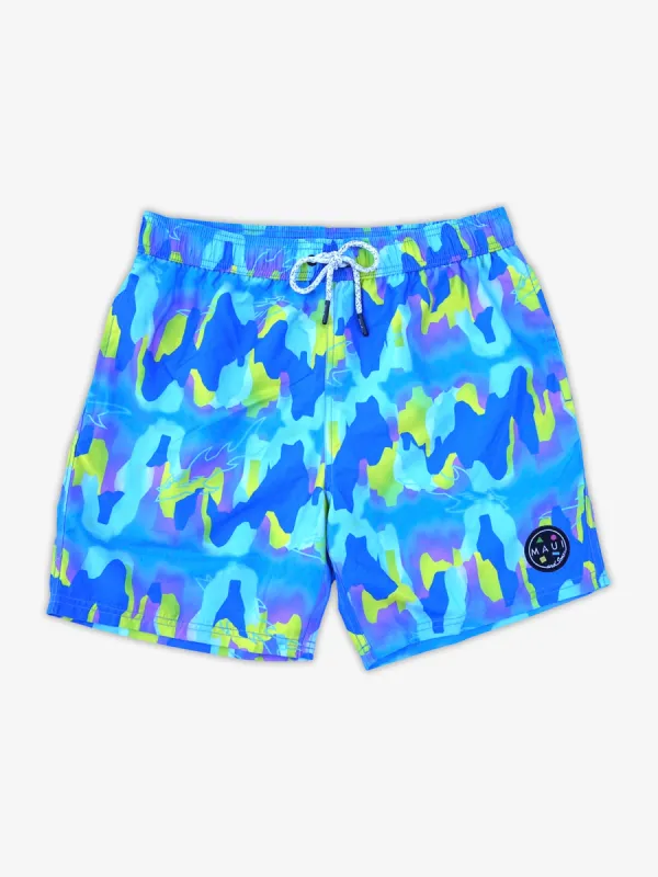 Volcanic Eruption Pool Shorts in Blue sold by Maui and Sons