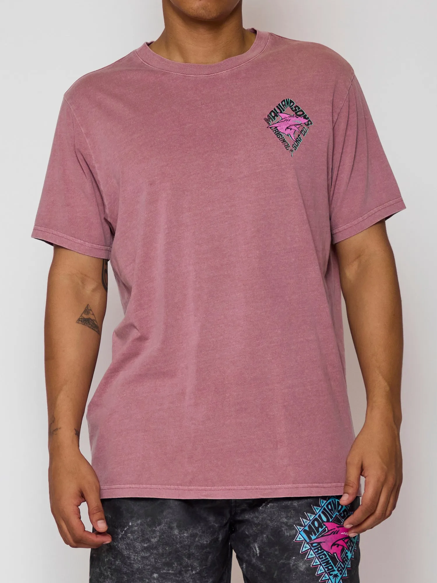 Back to Back Unisex T-Shirt in Foxglove sold by Maui and Sons product image thumbnail 2