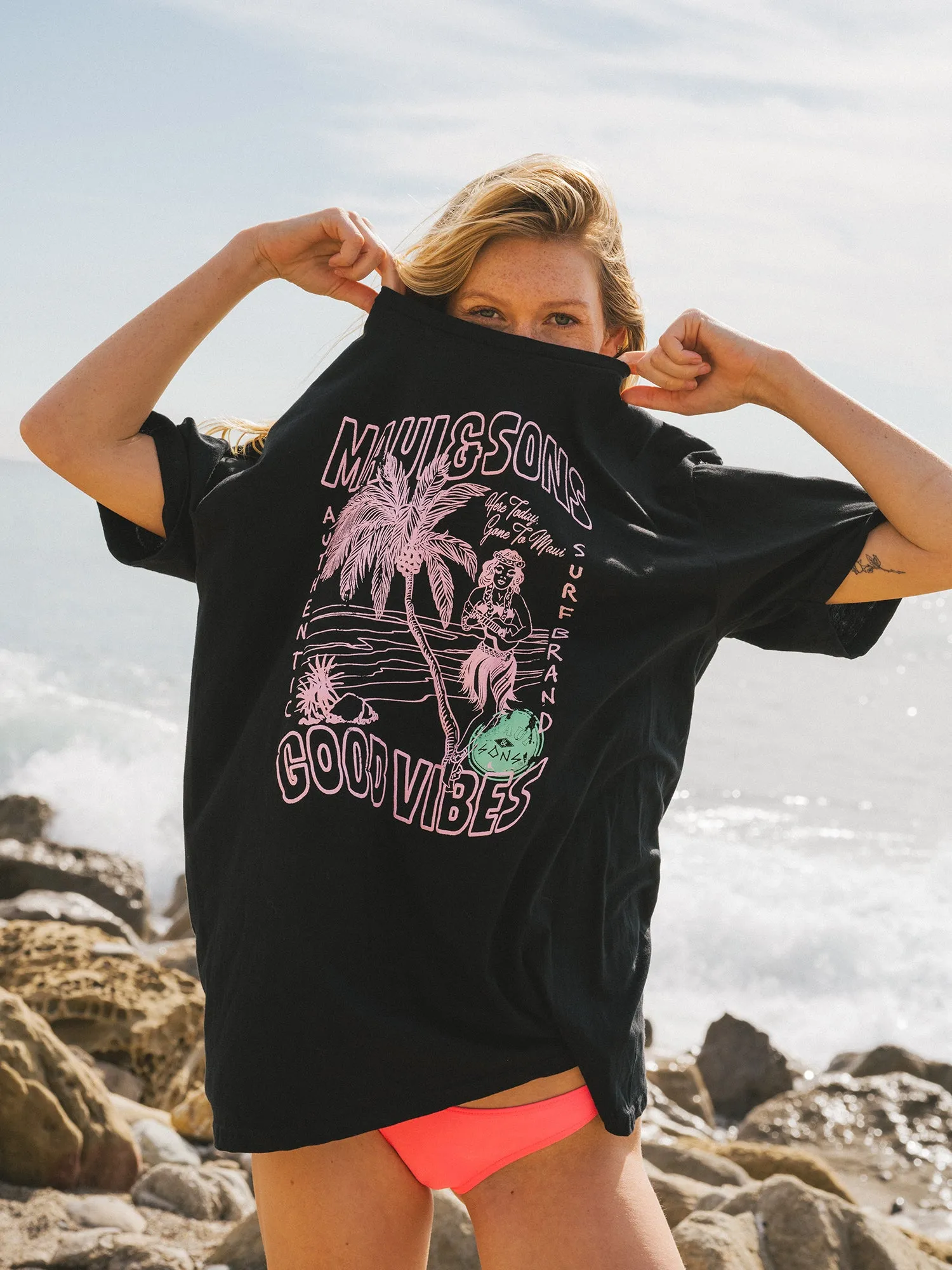 Aloha Vibes Unisex T-Shirt in Black sold by Maui and Sons