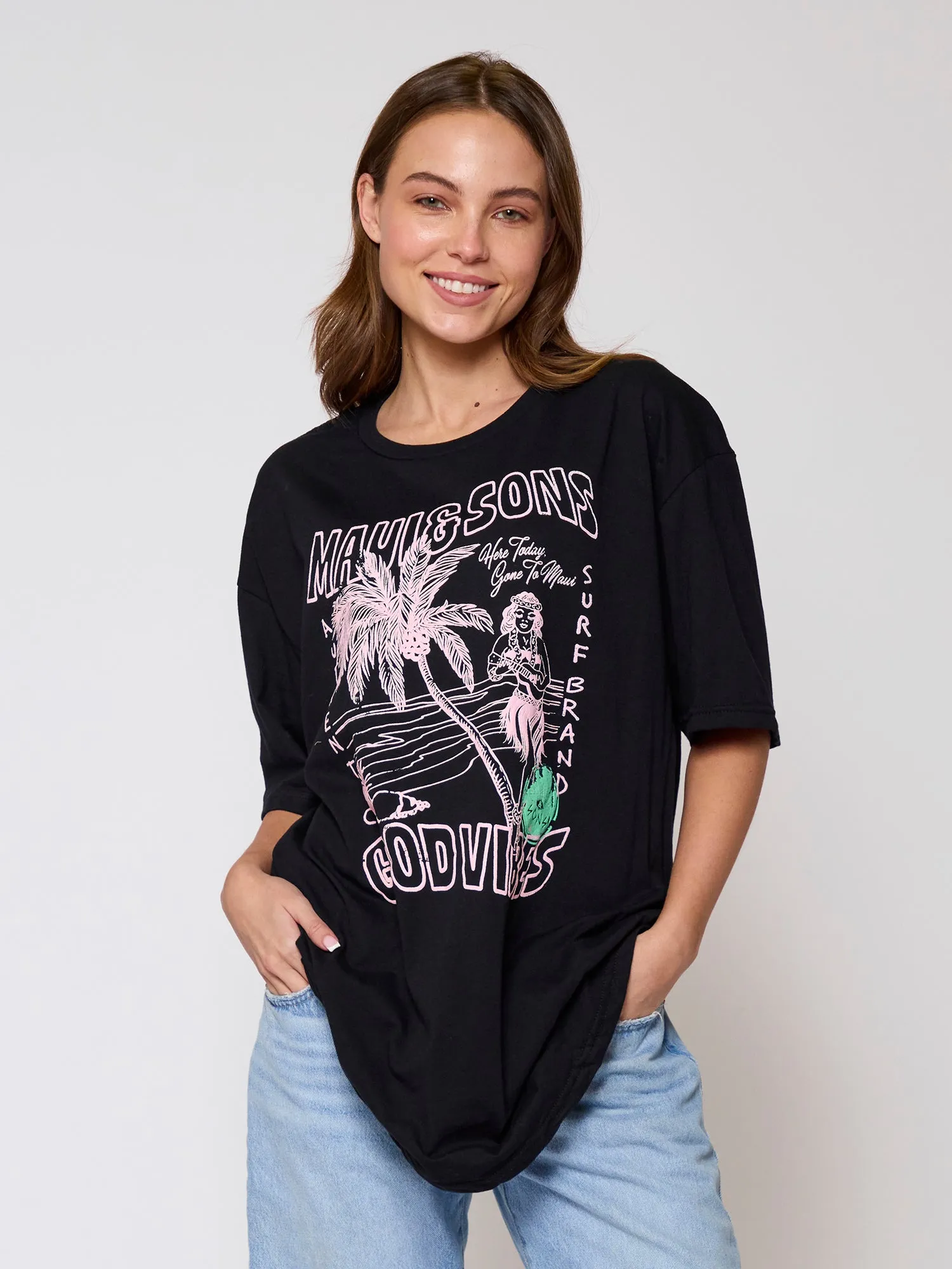 Aloha Vibes Unisex T-Shirt in Black sold by Maui and Sons product image thumbnail 2