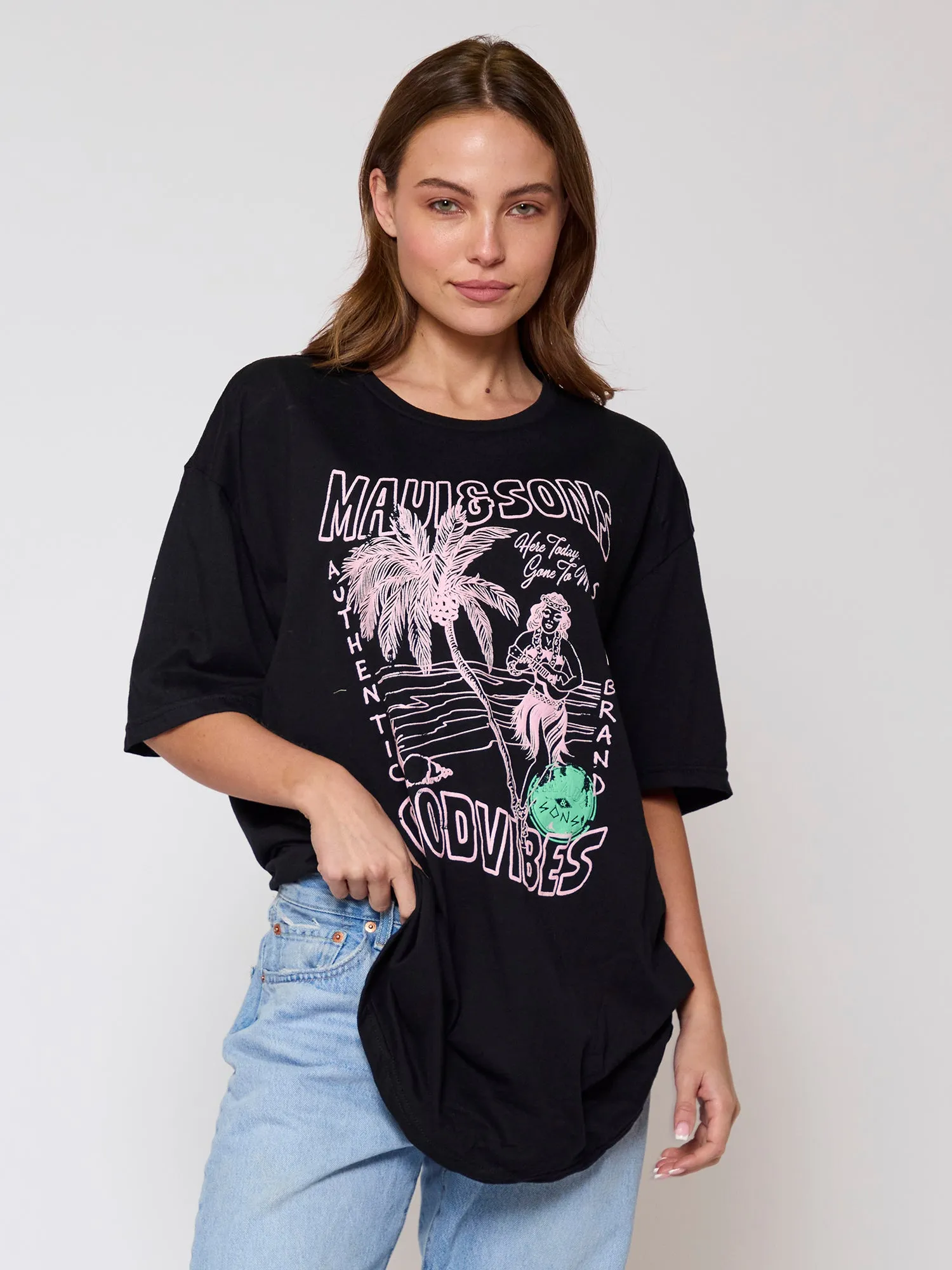 Aloha Vibes Unisex T-Shirt in Black sold by Maui and Sons product image thumbnail 4