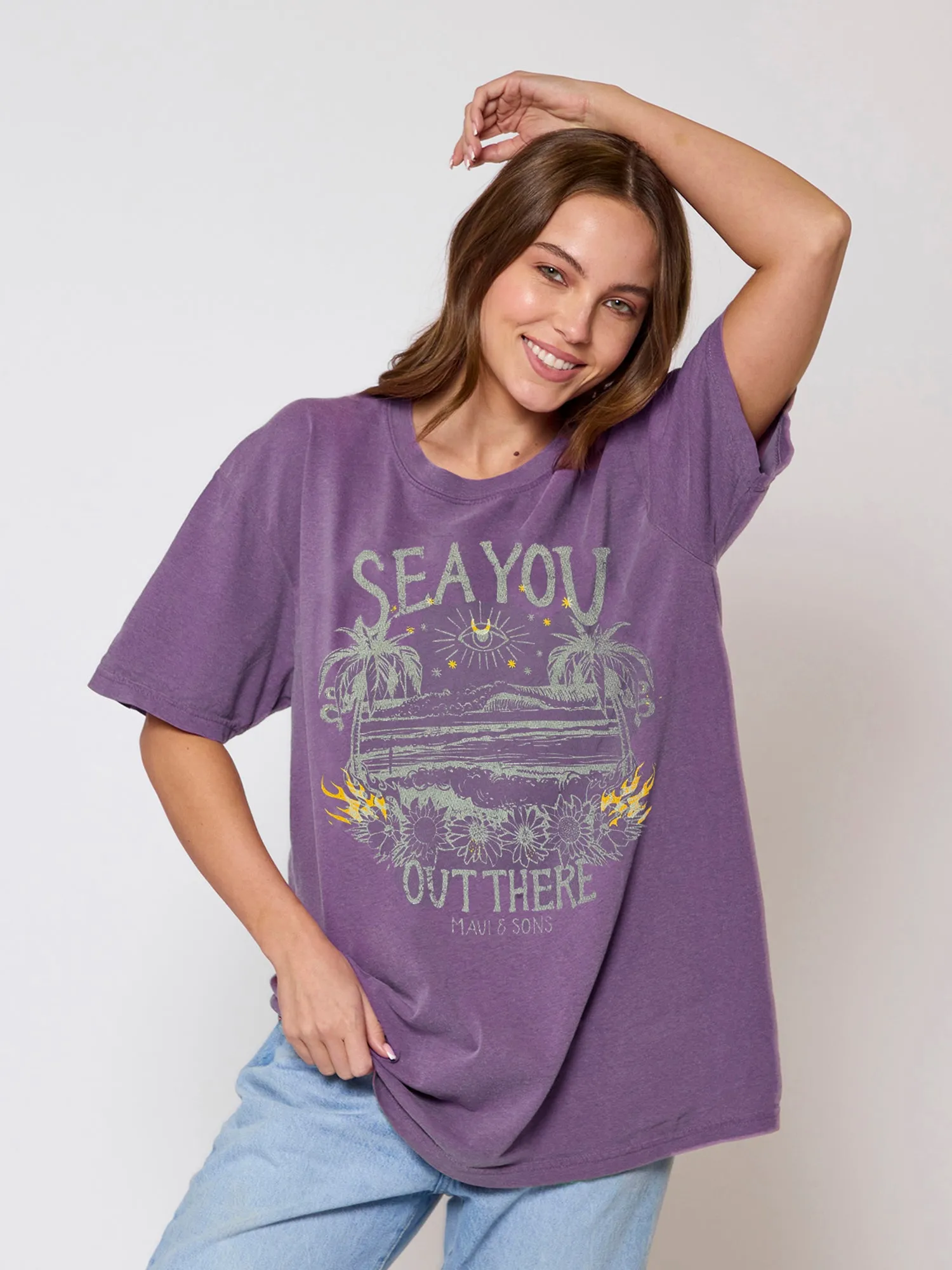 Sea You T-Shirt in Plum sold by Maui and Sons