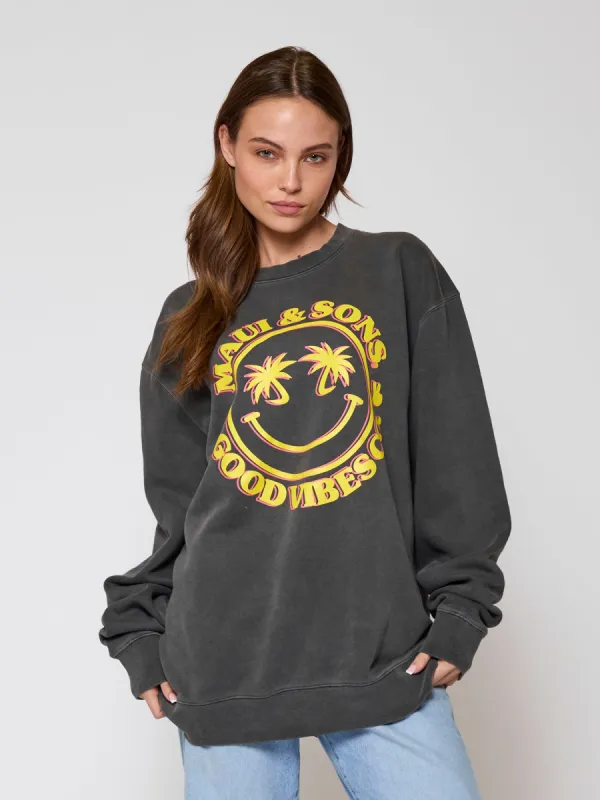 Good Vibes Unisex Fleece Crew Neck sold by Maui and Sons