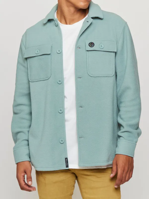 Polar Fleece Shacket in Sage sold by Maui and Sons
