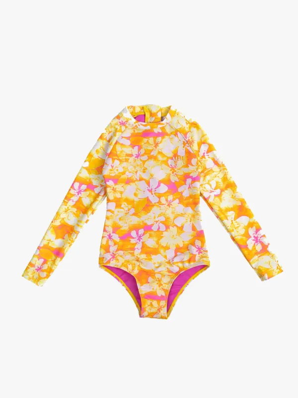 Girls Summer Breeze Long Sleeve One Piece Swimsuit sold by Maui and Sons