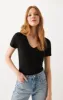 WOMEN'S BASIC SHORT SLEEVE T-SHIRT IN BLACK sold by Mavi