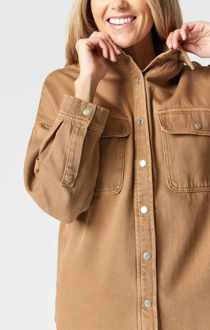 TAMARA OVERSIZED DENIM SHIRT IN TANNIN DENIM sold by Mavi product image thumbnail 3