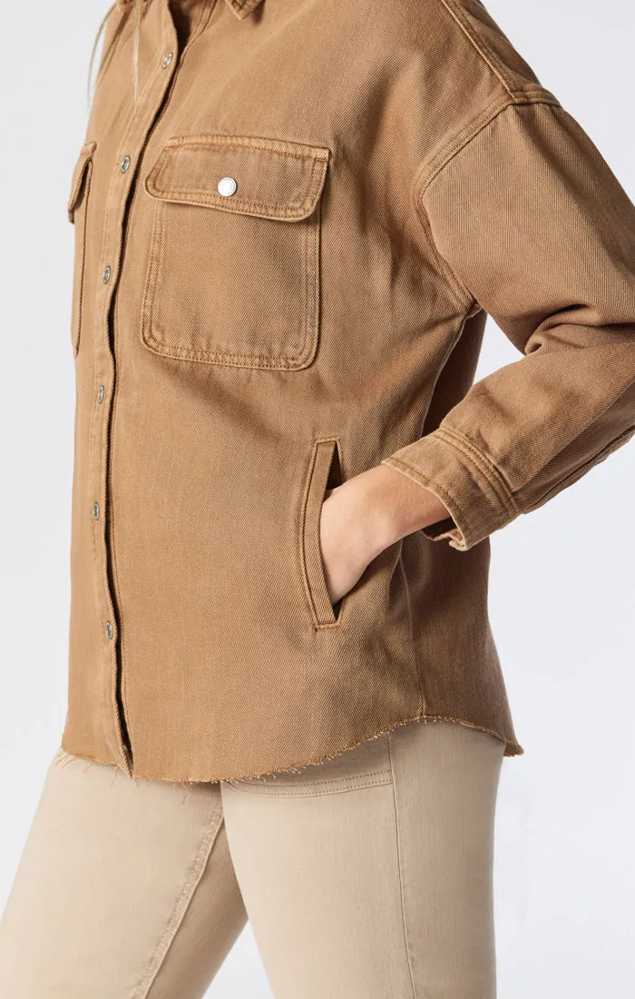 TAMARA OVERSIZED DENIM SHIRT IN TANNIN DENIM sold by Mavi product image thumbnail 4