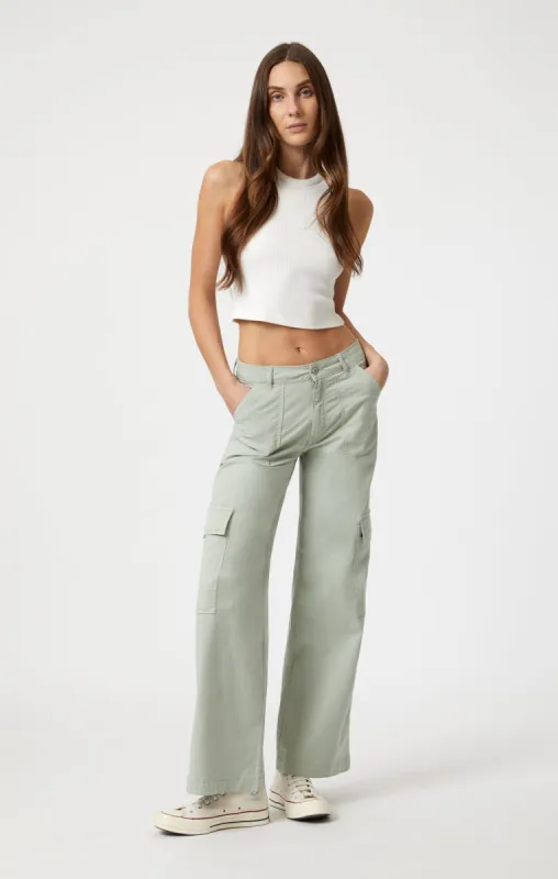 ALVA STRAIGHT CARGO IN MINERAL GREEN LIGHT TWILL sold by Mavi