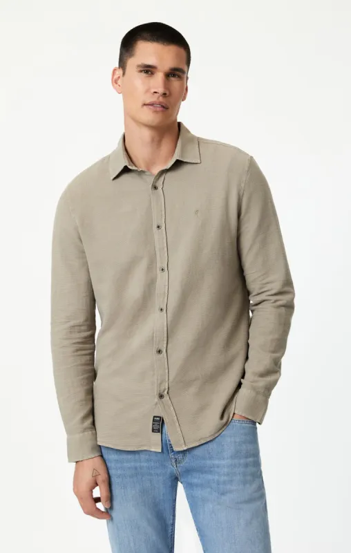 BUTTON-UP LONG SLEEVE SHIRT IN VINTAGE KHAKI sold by Mavi