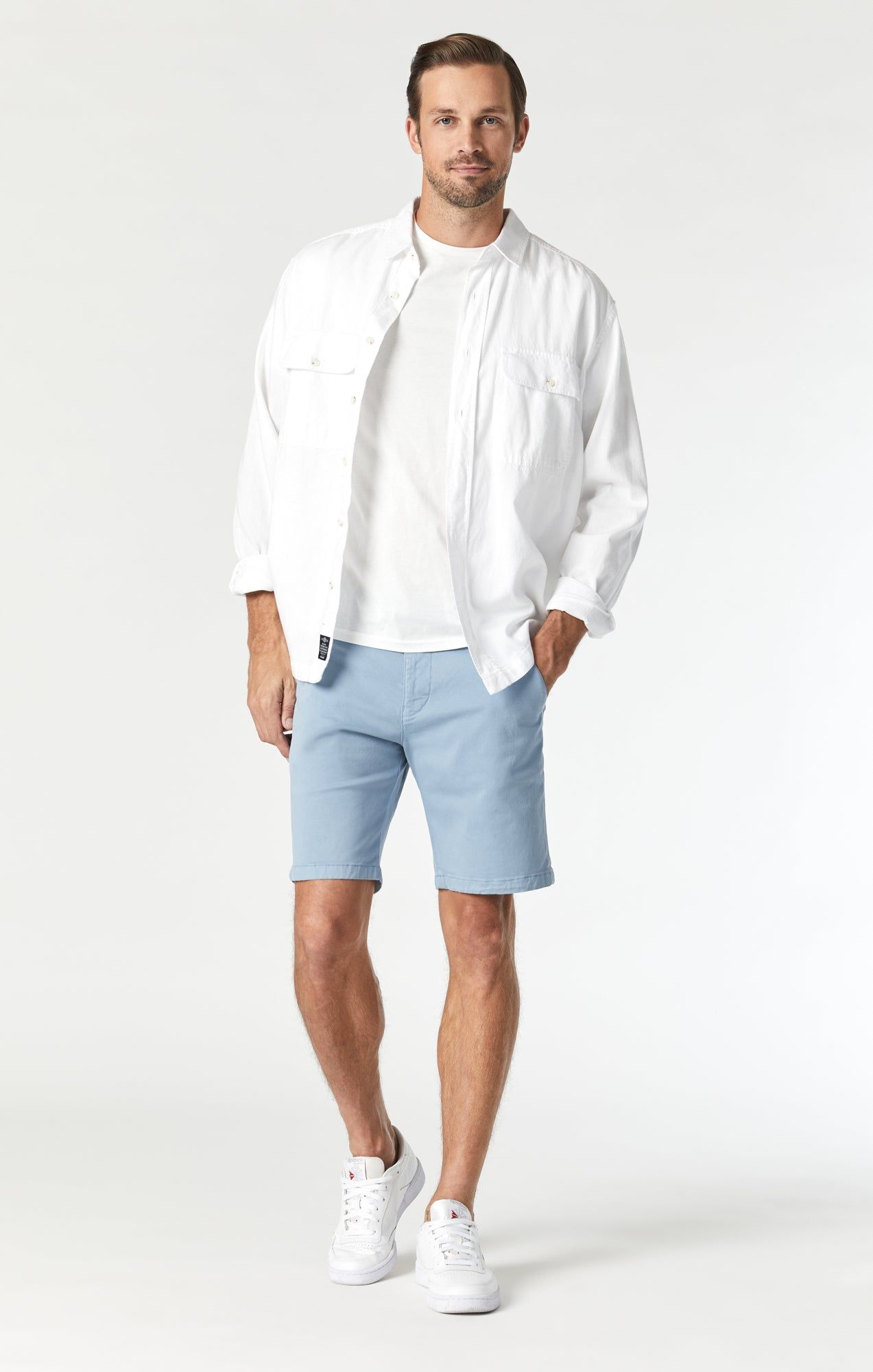 JACOB CROP SHORTS IN MOUNTAIN SPRING TWILL sold by Mavi