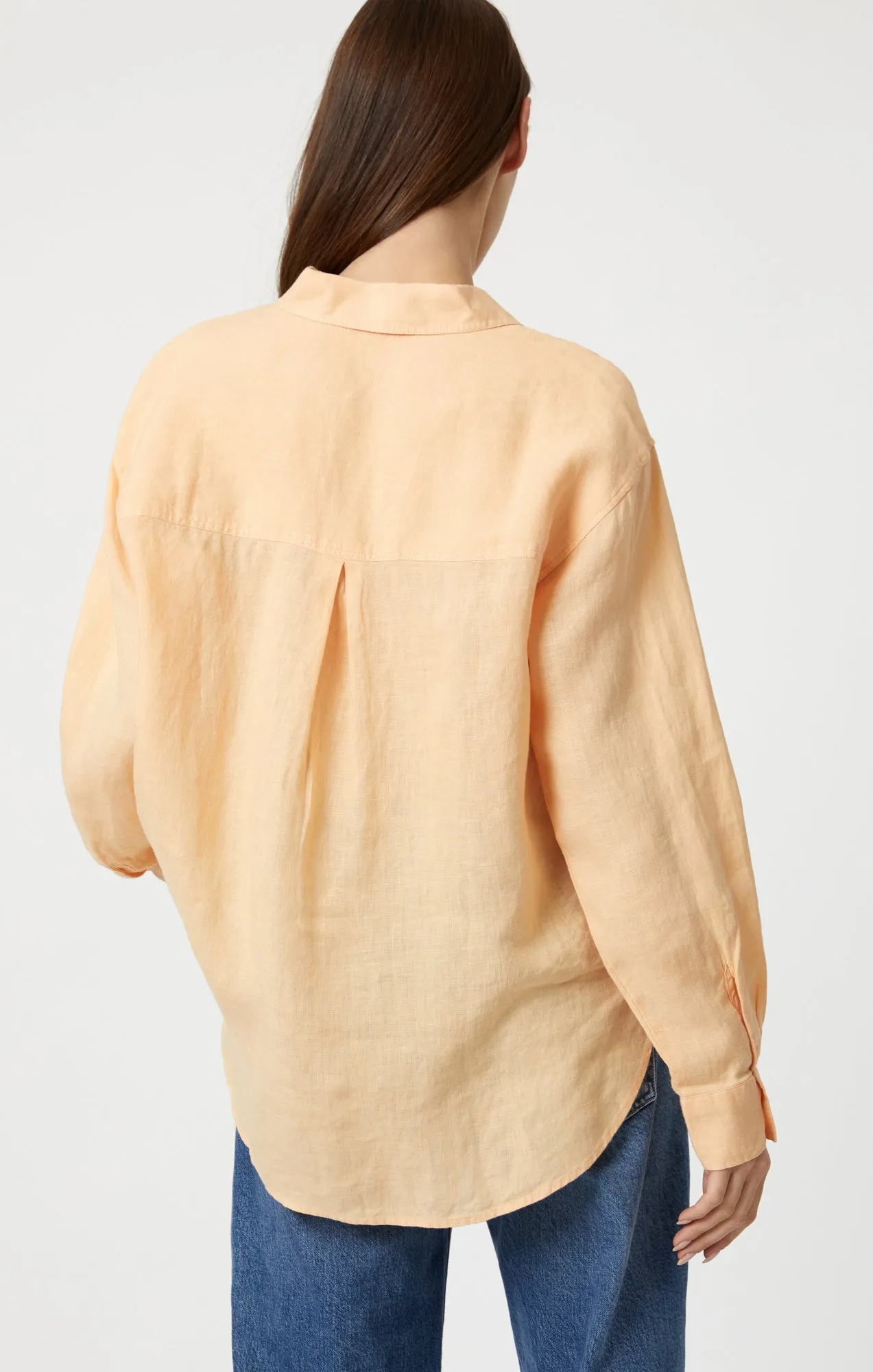 LINEN BUTTON-UP SHIRT IN CARAMEL CREAM sold by Mavi product image thumbnail 3
