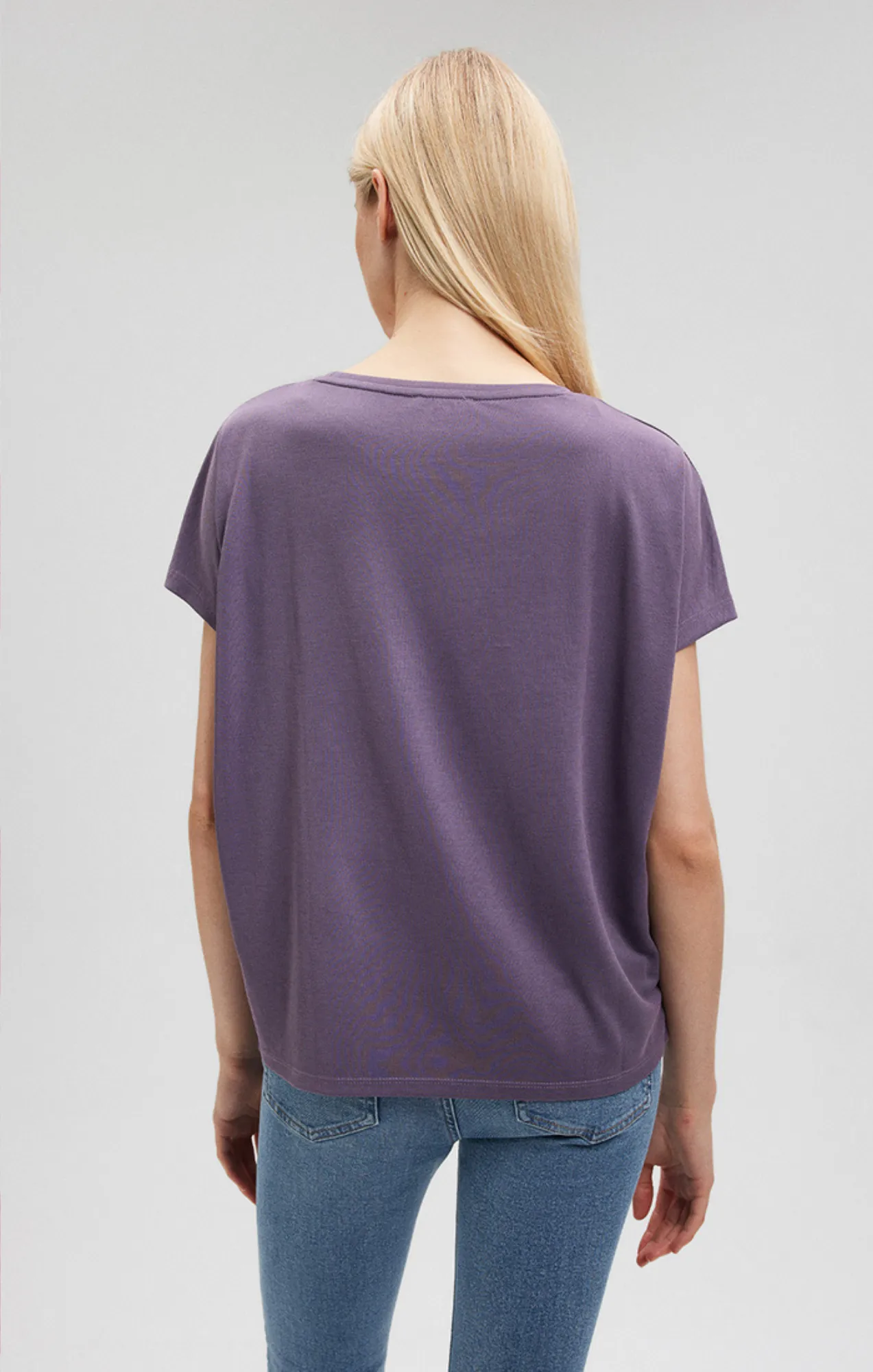 LUXE TOUCH TENCEL™ BOAT NECK T-SHIRT IN CADET sold by Mavi product image thumbnail 4