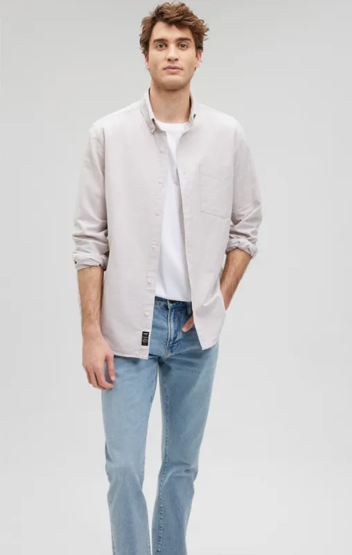 BUTTON-DOWN LONG SLEEVE SHIRT IN SILVER LINING sold by Mavi