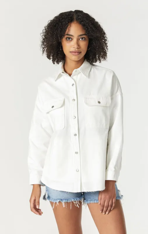 TAMARA OVERSIZED DENIM SHIRT IN OFF WHITE TRUE BLUE sold by Mavi