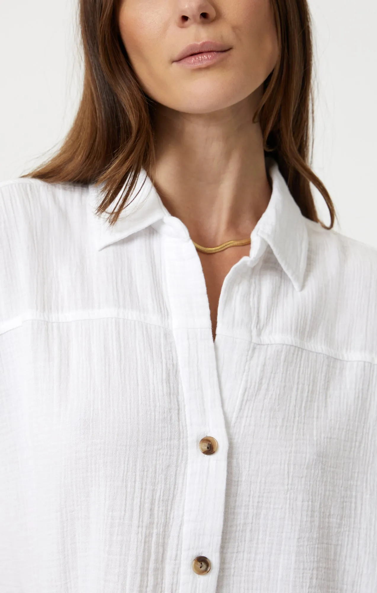 GAUZE SHORT SLEEVE SHIRT IN ANTIQUE WHITE sold by Mavi product image thumbnail 5