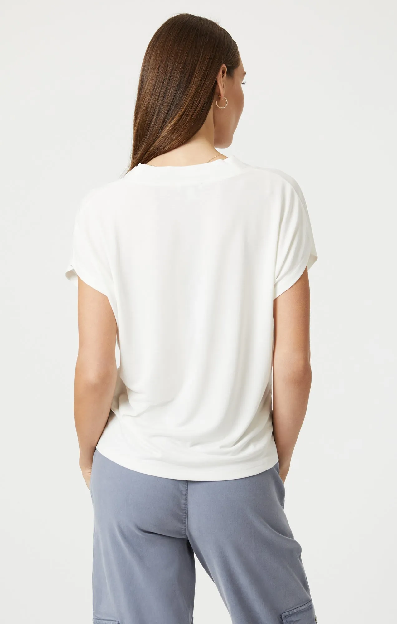 LUXE TOUCH TENCEL™ V-NECK SHIRT IN ANTIQUE LUXE sold by Mavi product image thumbnail 3