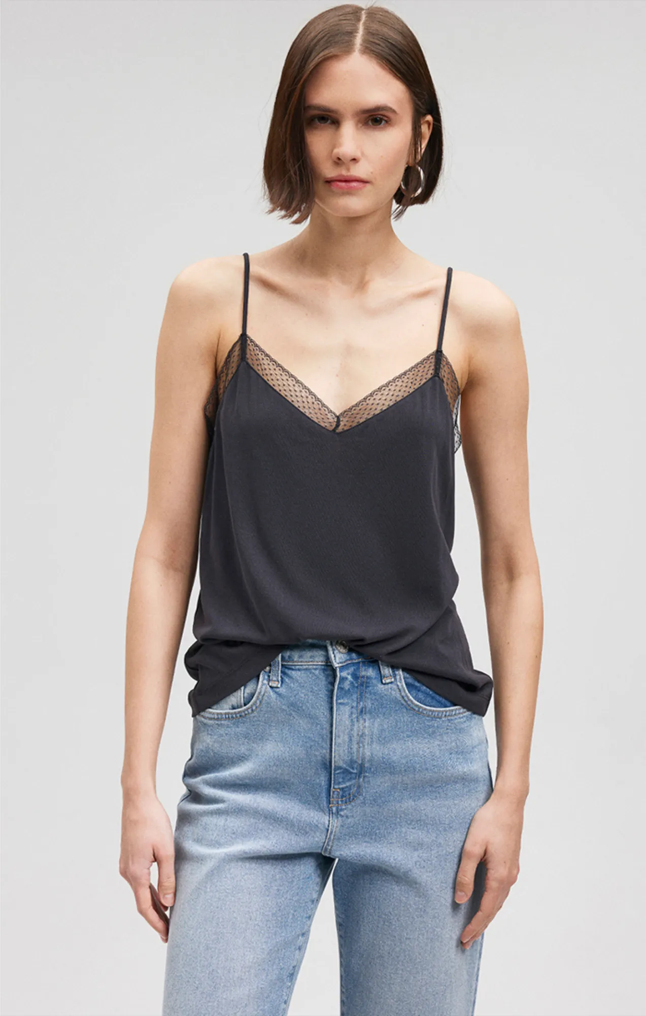 LACE TANK TOP IN BLACK sold by Mavi product image thumbnail 3
