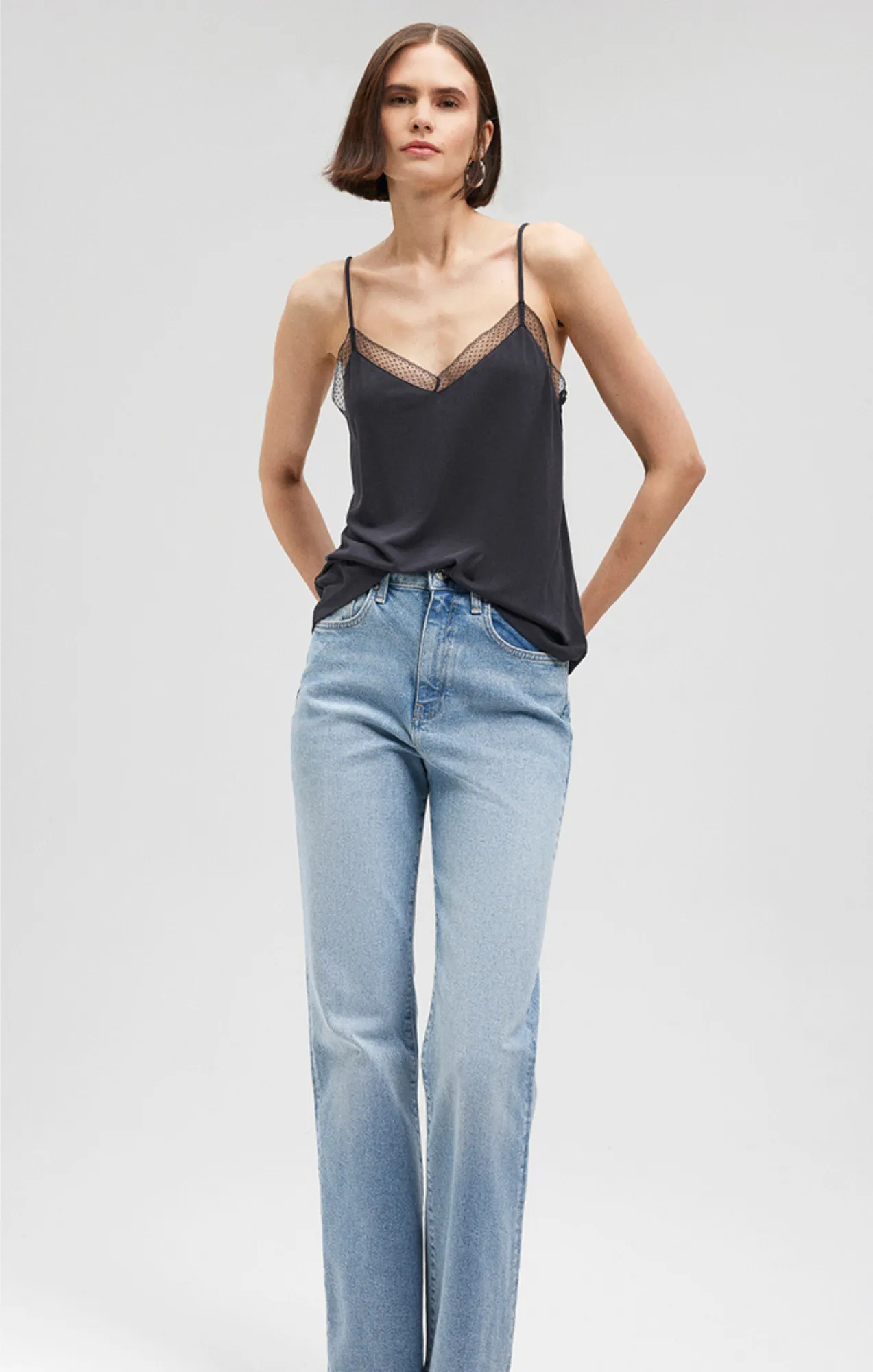 LACE TANK TOP IN BLACK sold by Mavi product image thumbnail 2