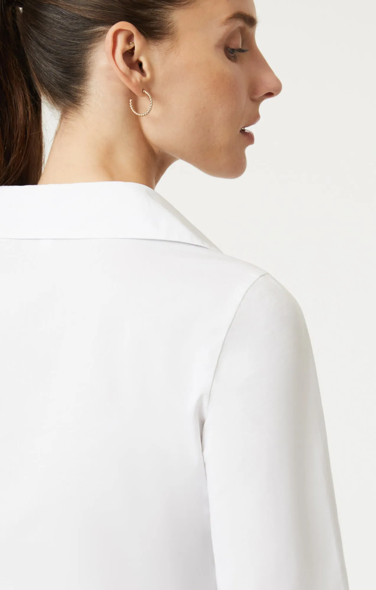 CROPPED BUTTON-UP SHIRT IN WHITE sold by Mavi product image thumbnail 5