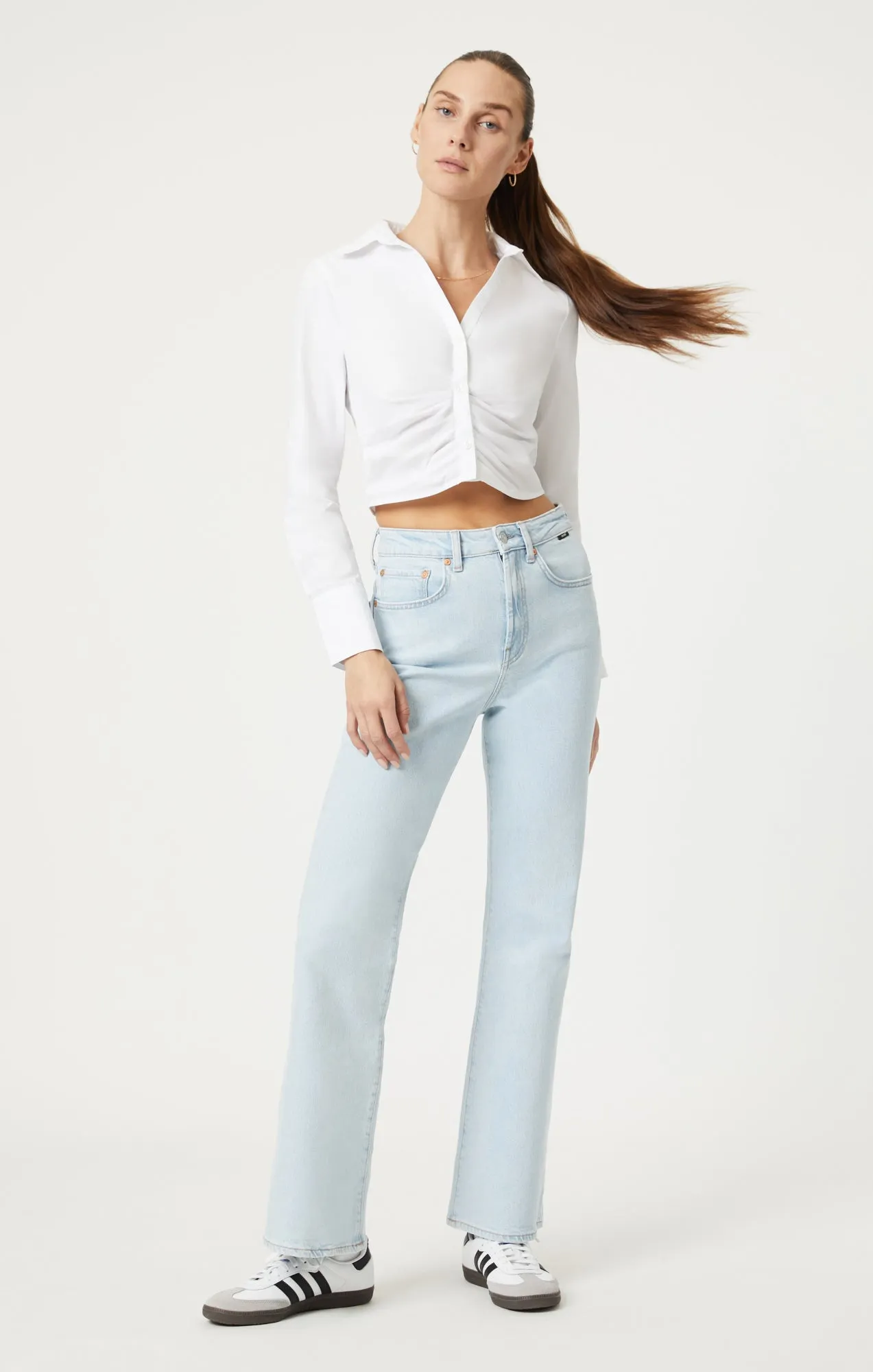CROPPED BUTTON-UP SHIRT IN WHITE sold by Mavi product image thumbnail 4