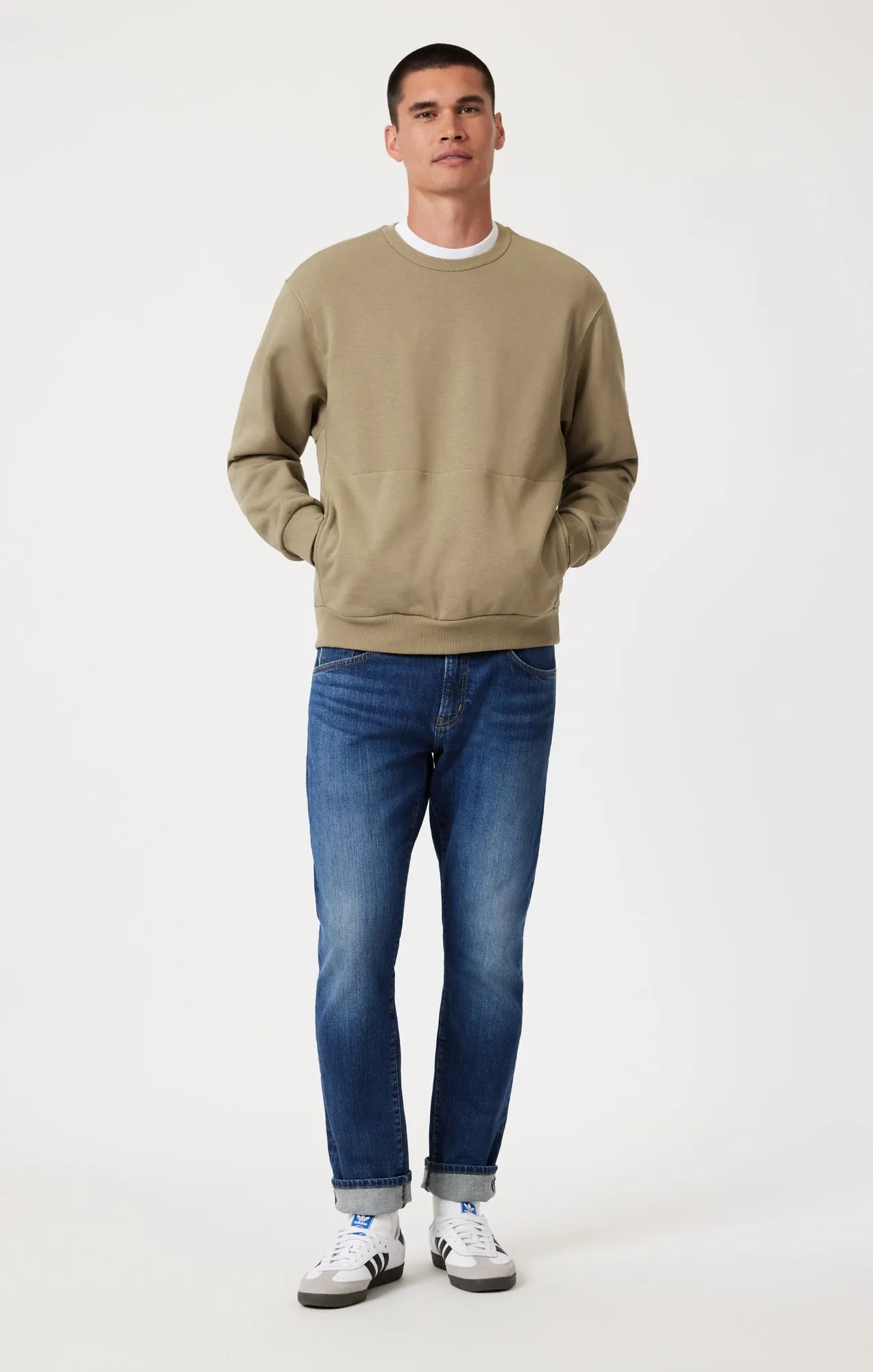 MARCUS SLIM STRAIGHT LEG IN MID BRUSHED SELVEDGE sold by Mavi