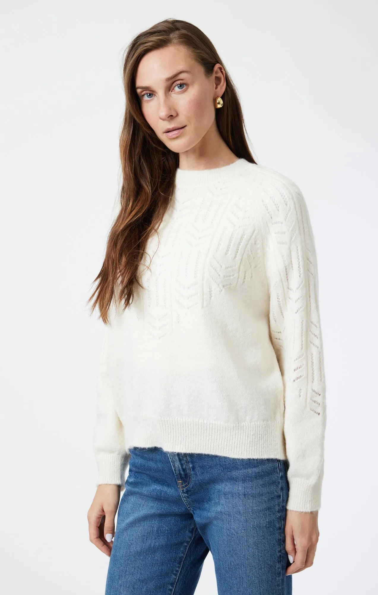 LACE DETAIL SWEATER IN ANTIQUE WHITE sold by Mavi product image thumbnail 3