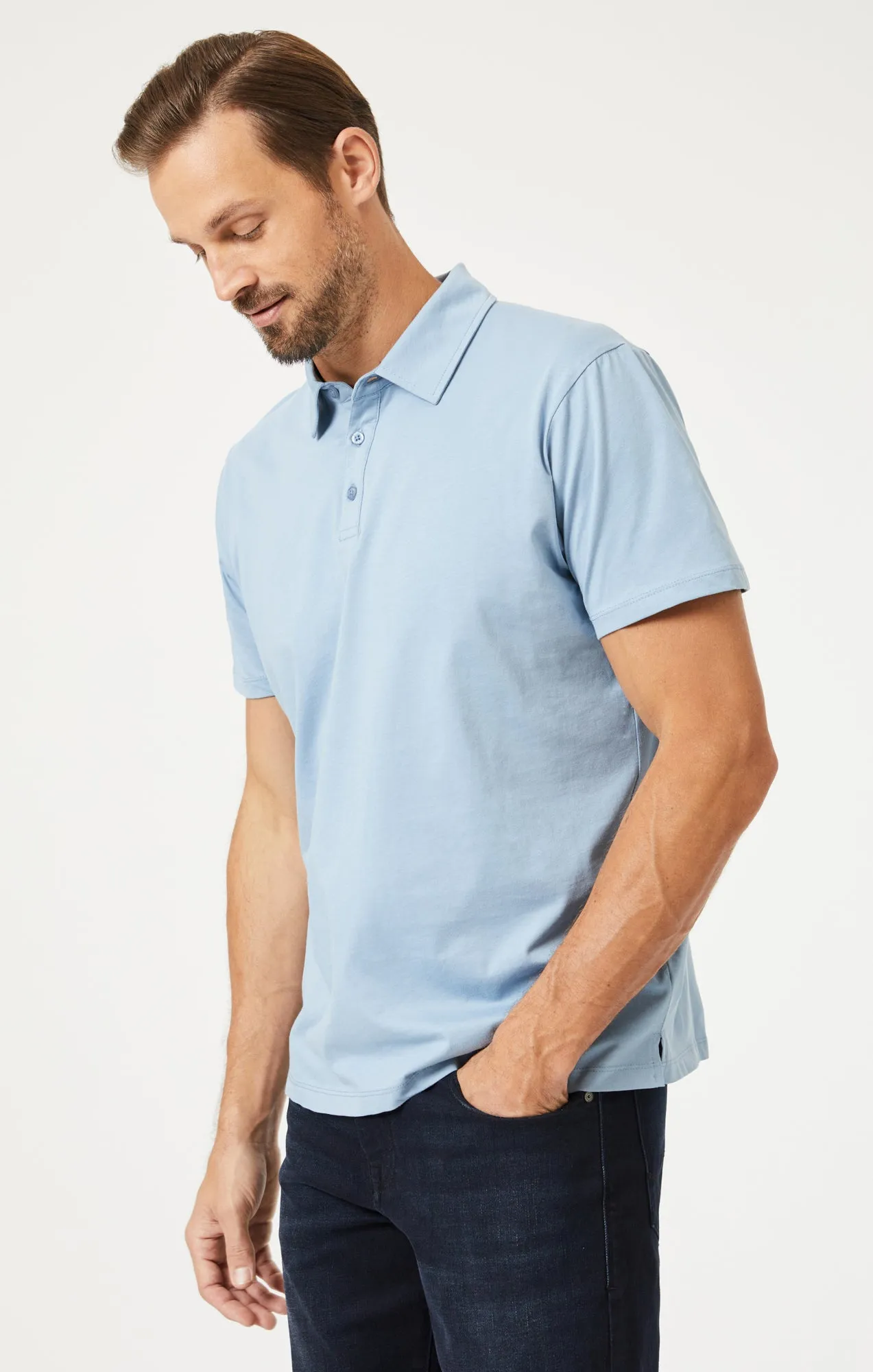 BASIC POLO SHIRT IN FADED DENIM sold by Mavi product image thumbnail 2