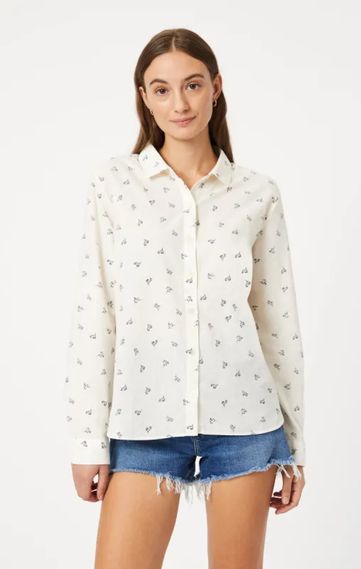 BUTTON-UP LONG SLEEVE SHIRT IN SIMPLE FLOWER PRINT sold by Mavi