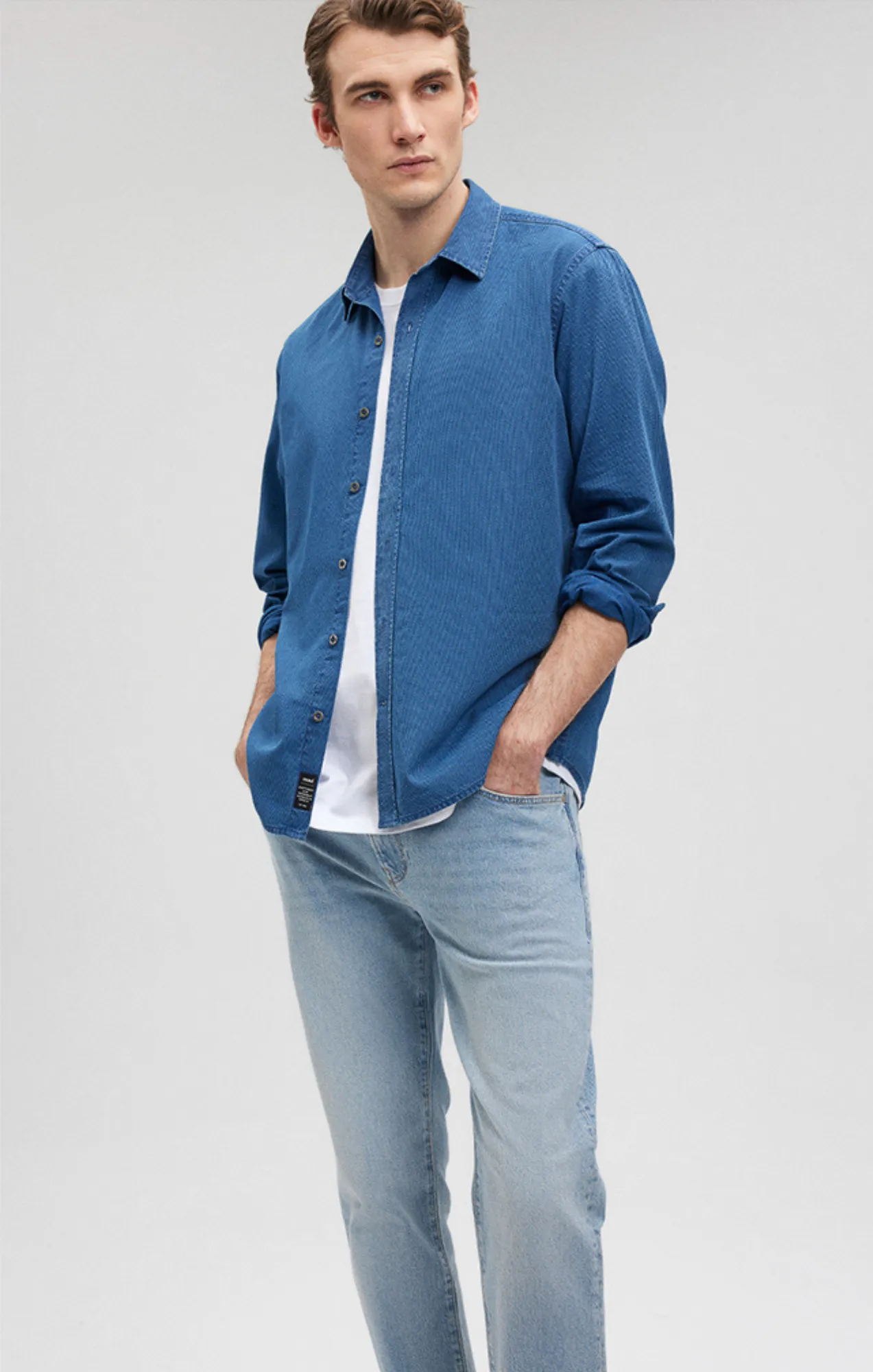 BUTTON-UP LONG SLEEVE SHIRT IN INDIGO sold by Mavi product image thumbnail 2