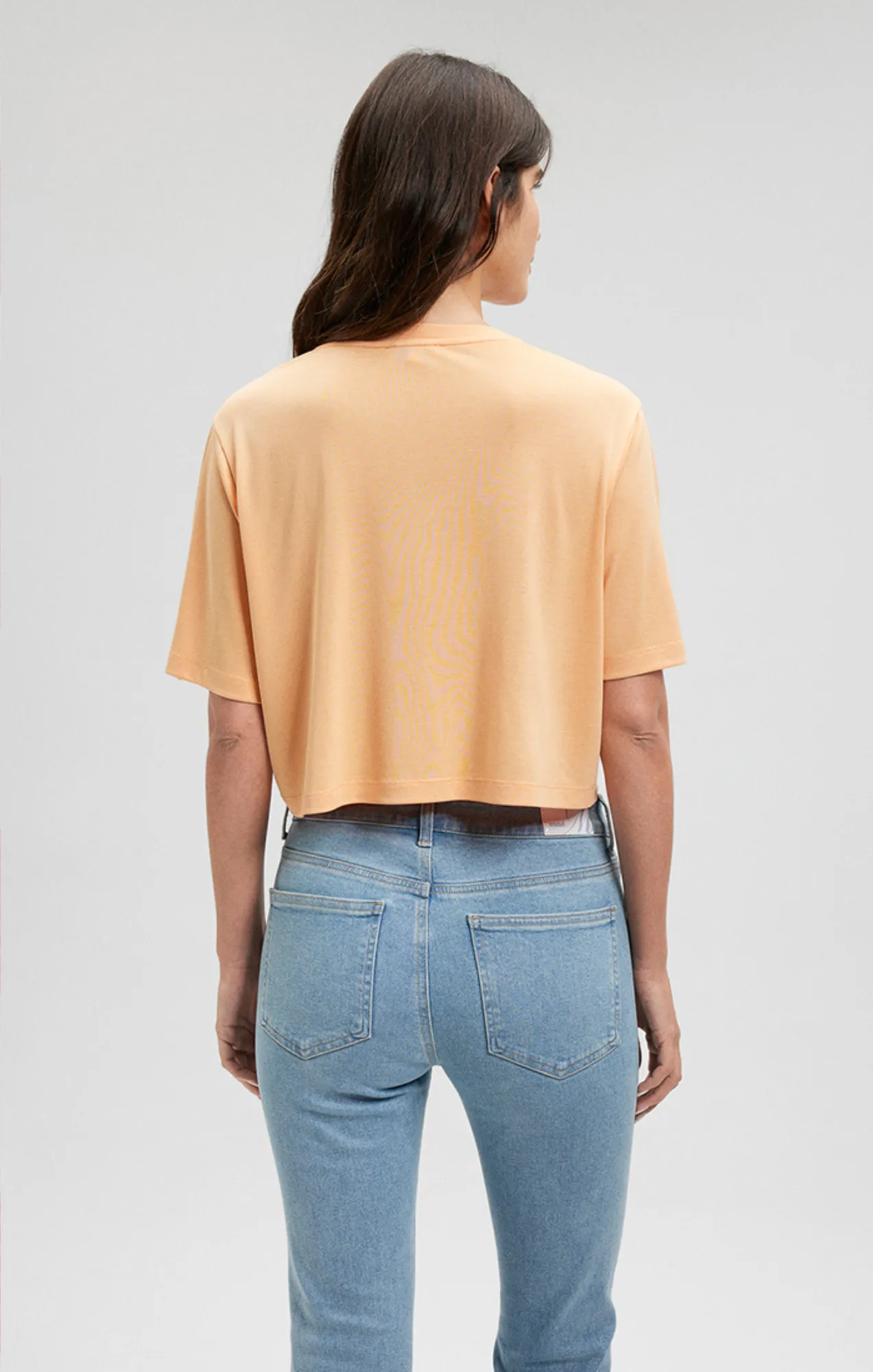 CROPPED SHORT SLEEVE T-SHIRT IN PEACH COBBLER sold by Mavi product image thumbnail 4