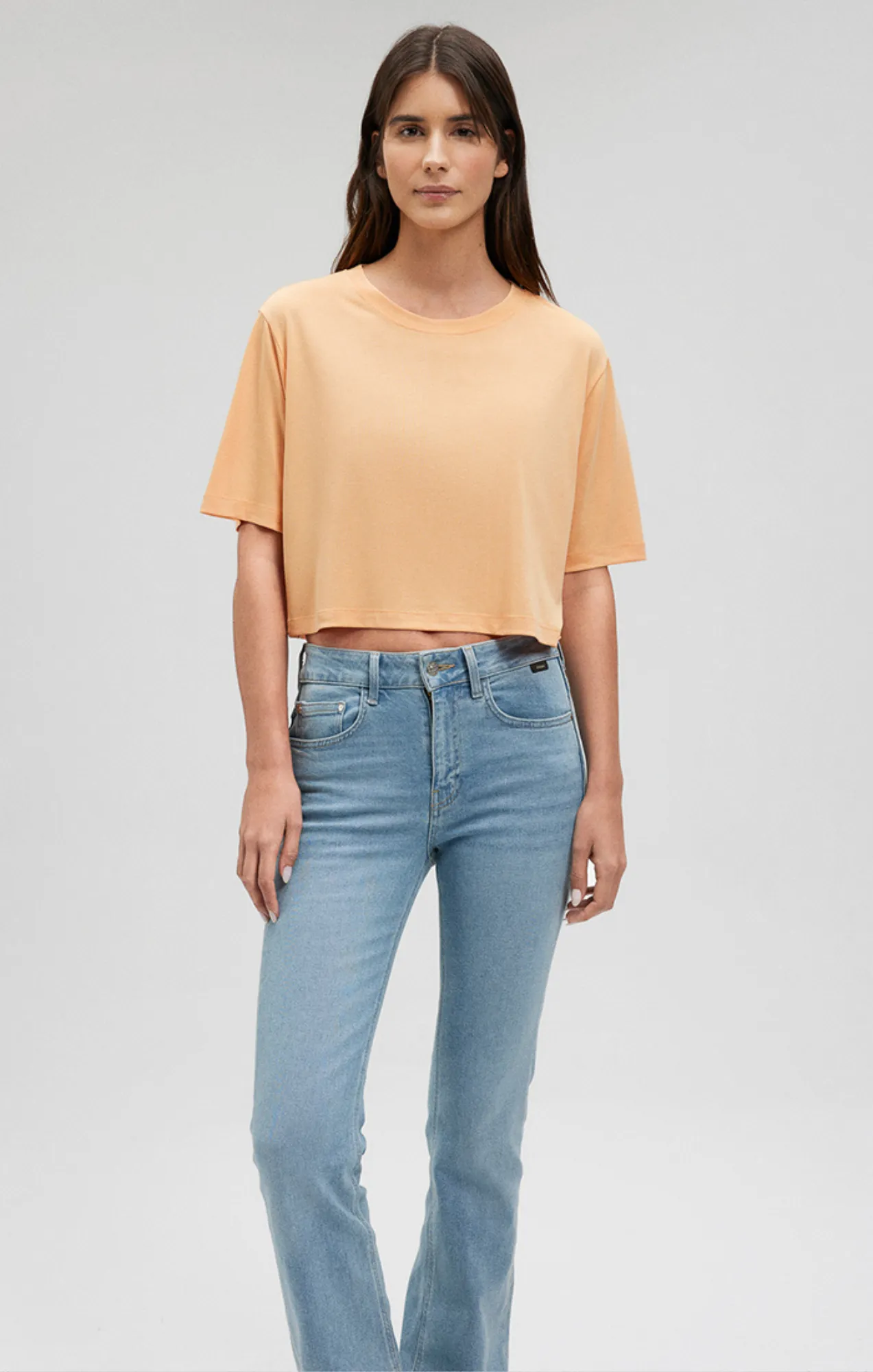 CROPPED SHORT SLEEVE T-SHIRT IN PEACH COBBLER sold by Mavi product image thumbnail 2