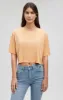 CROPPED SHORT SLEEVE T-SHIRT IN PEACH COBBLER sold by Mavi
