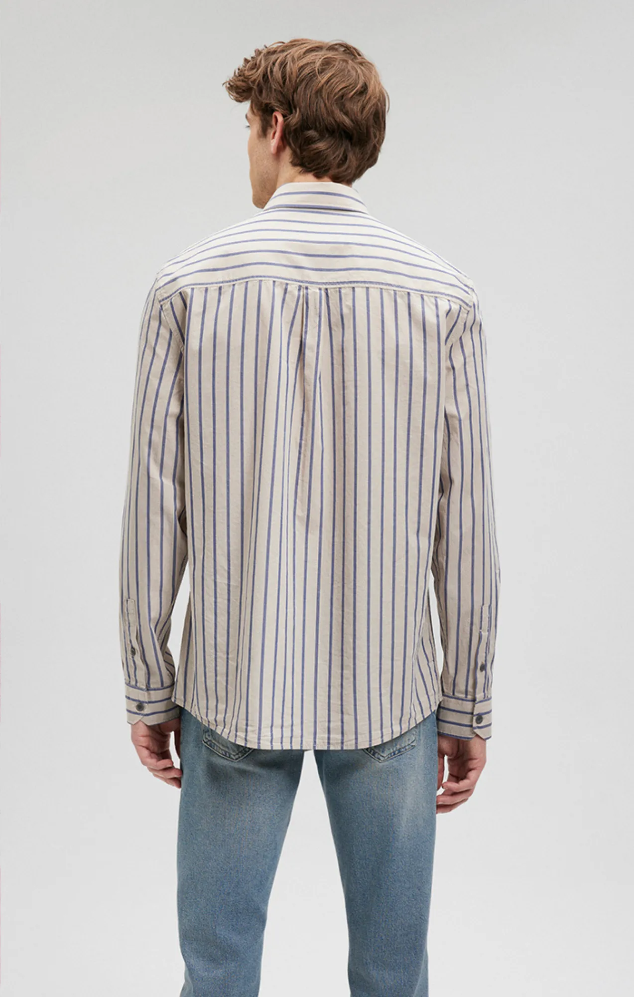 STRIPED BUTTON-UP LONG SLEEVE SHIRT IN BLUE INDIGO sold by Mavi product image thumbnail 4