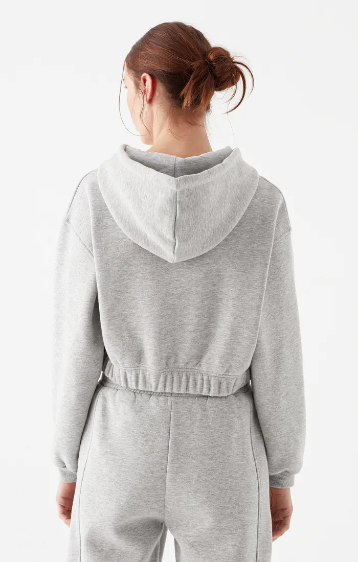 CROPPED ZIP-UP SWEATSHIRT IN GREY MELANGE sold by Mavi product image thumbnail 4