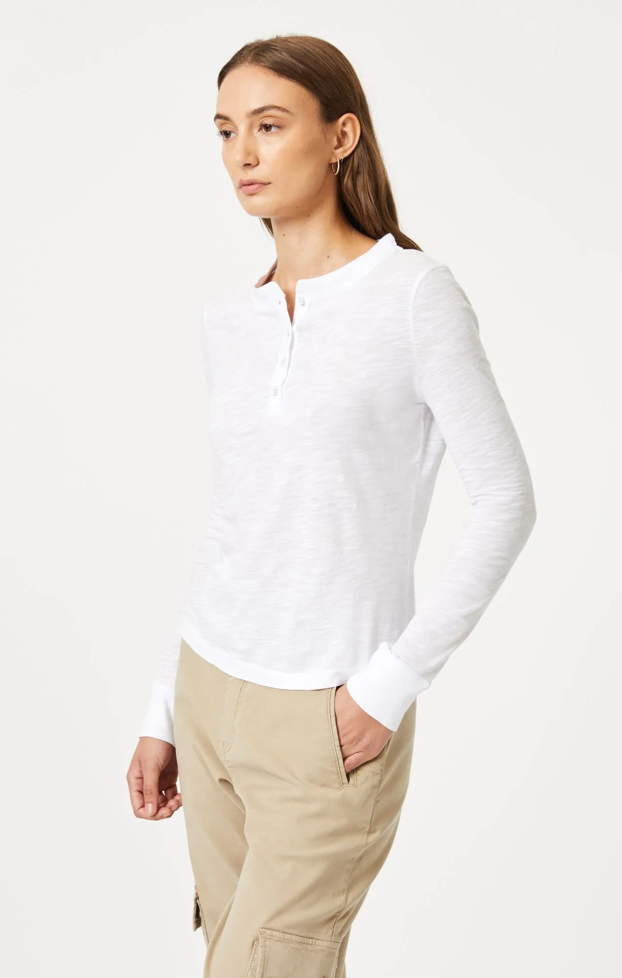 HENLEY T-SHIRT IN WHITE sold by Mavi product image thumbnail 3
