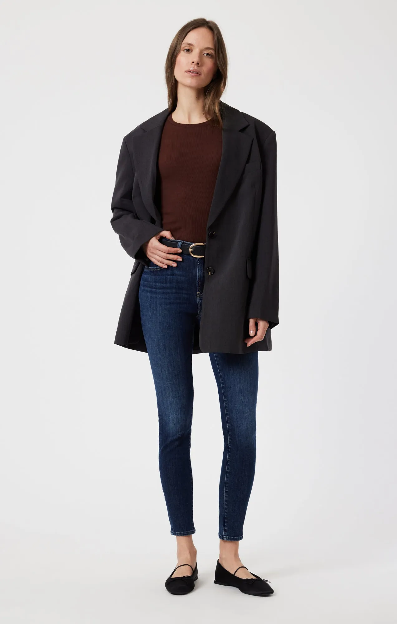 TESS SKINNY IN DARK BRUSHED FLEX BLUE sold by Mavi