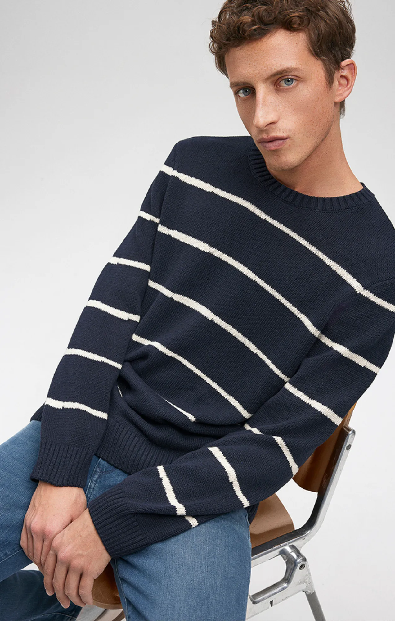 STRIPED SWEATER IN NAVY BLAZER sold by Mavi product image thumbnail 2