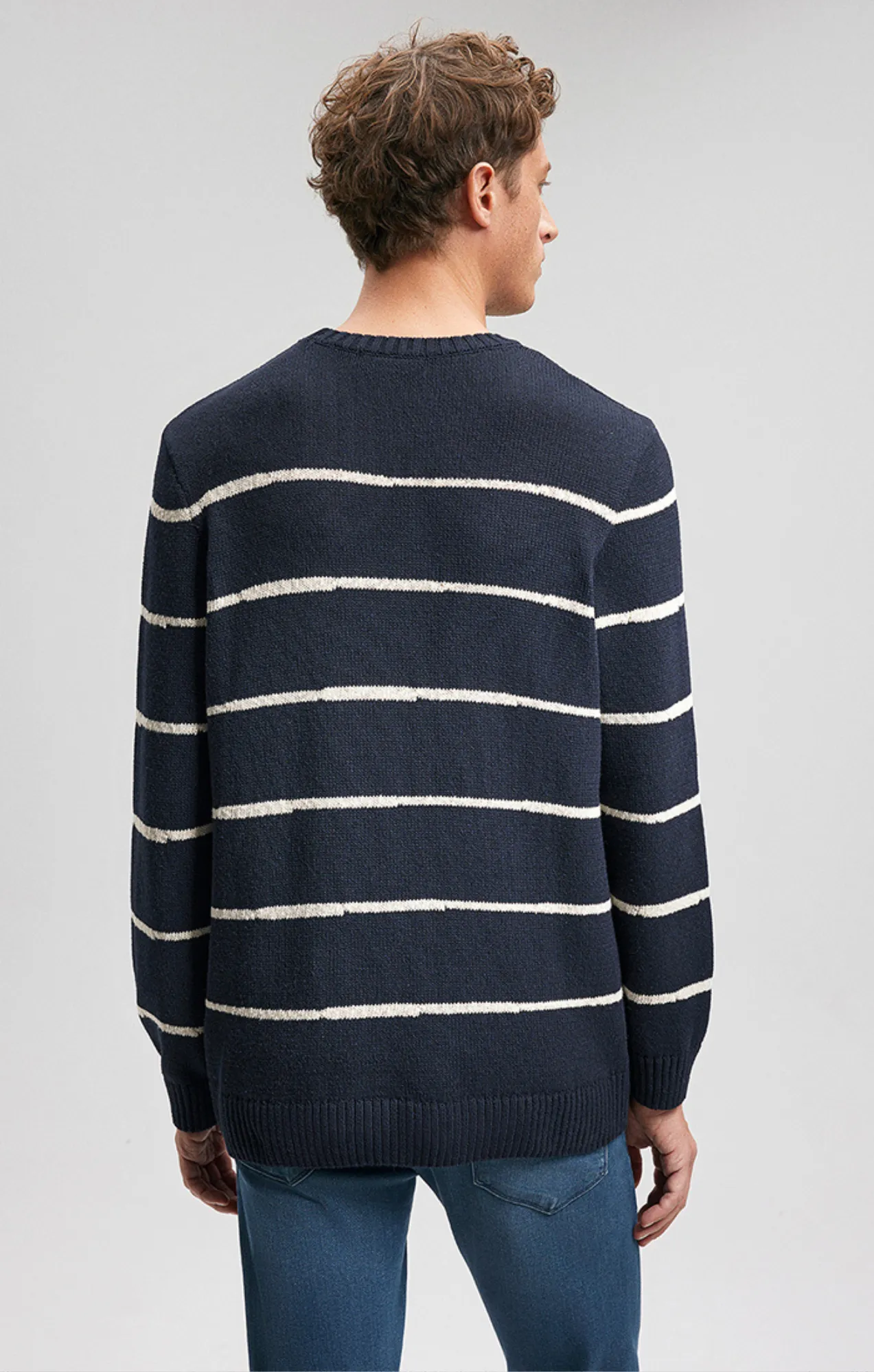 STRIPED SWEATER IN NAVY BLAZER sold by Mavi product image thumbnail 4