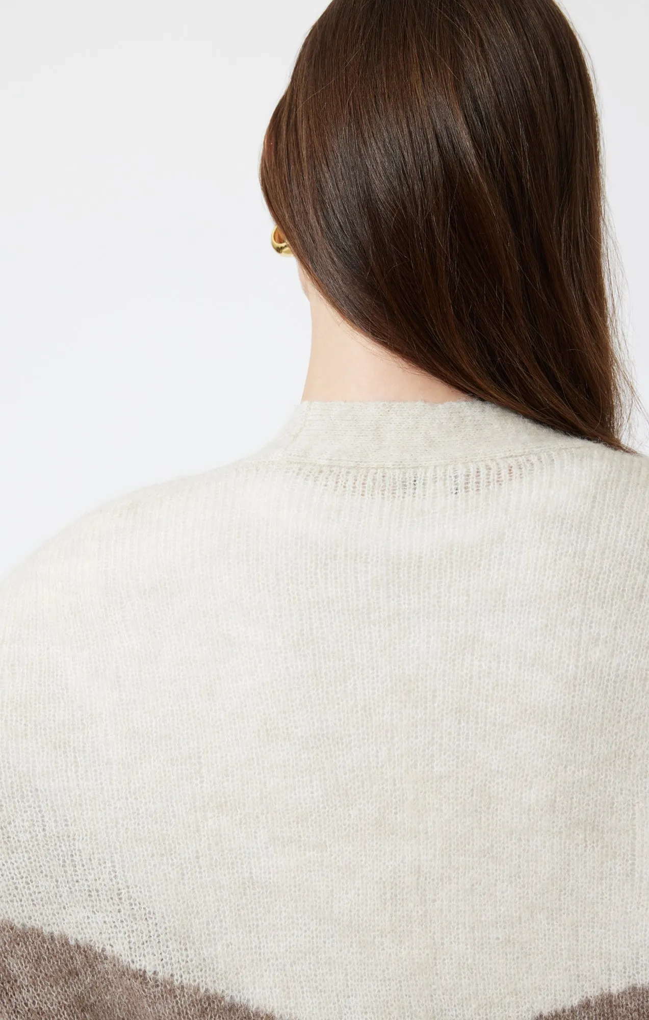 OVERSIZED CARDIGAN IN TAUPE GREY STRIPE sold by Mavi product image thumbnail 5