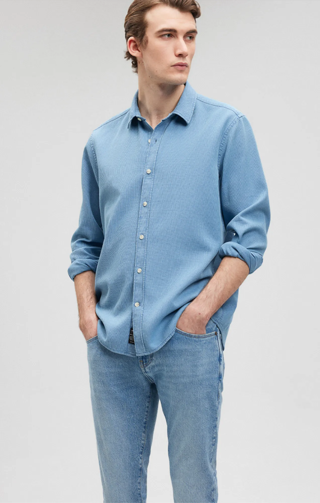 BUTTON-UP LONG SLEEVE SHIRT IN INDIGO sold by Mavi product image thumbnail 3