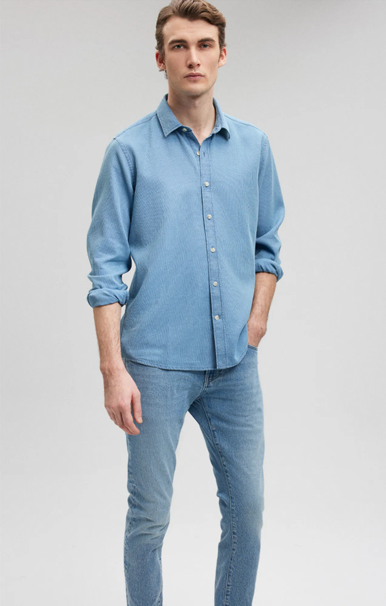BUTTON-UP LONG SLEEVE SHIRT IN INDIGO sold by Mavi