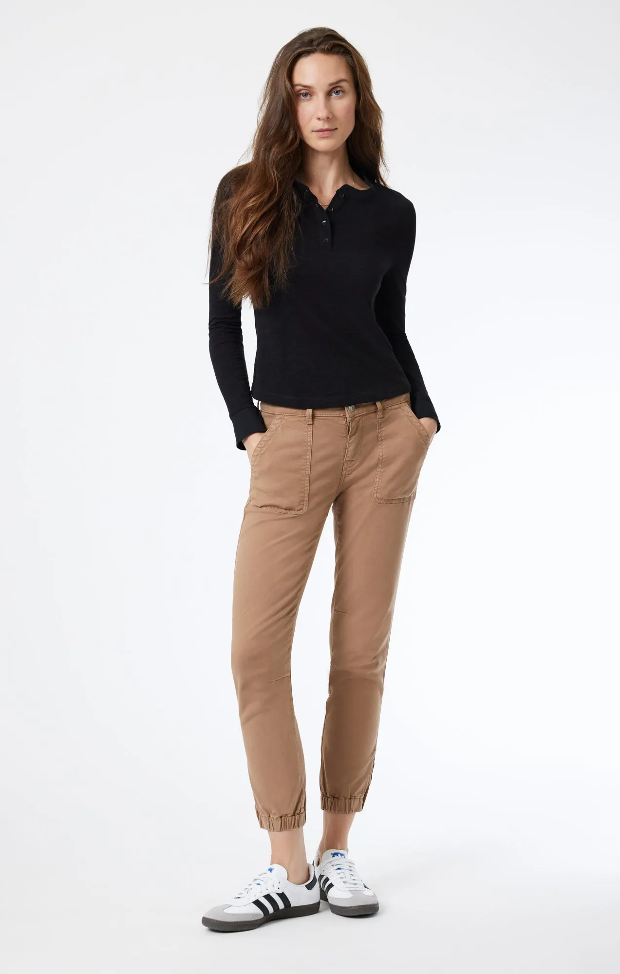 IVY SLIM CARGO IN TIGER EYE'S LUXE TWILL sold by Mavi
