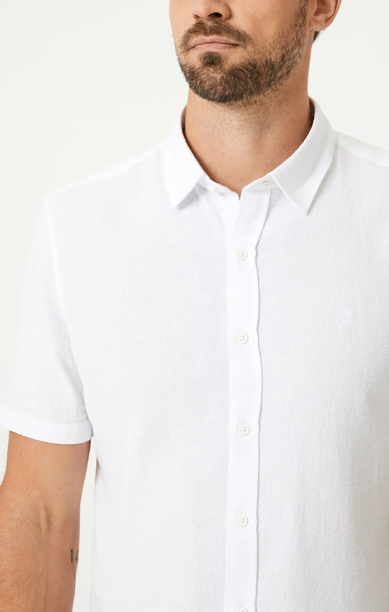 SHORT SLEEVE BUTTON-UP SHIRT IN WHITE sold by Mavi product image thumbnail 5