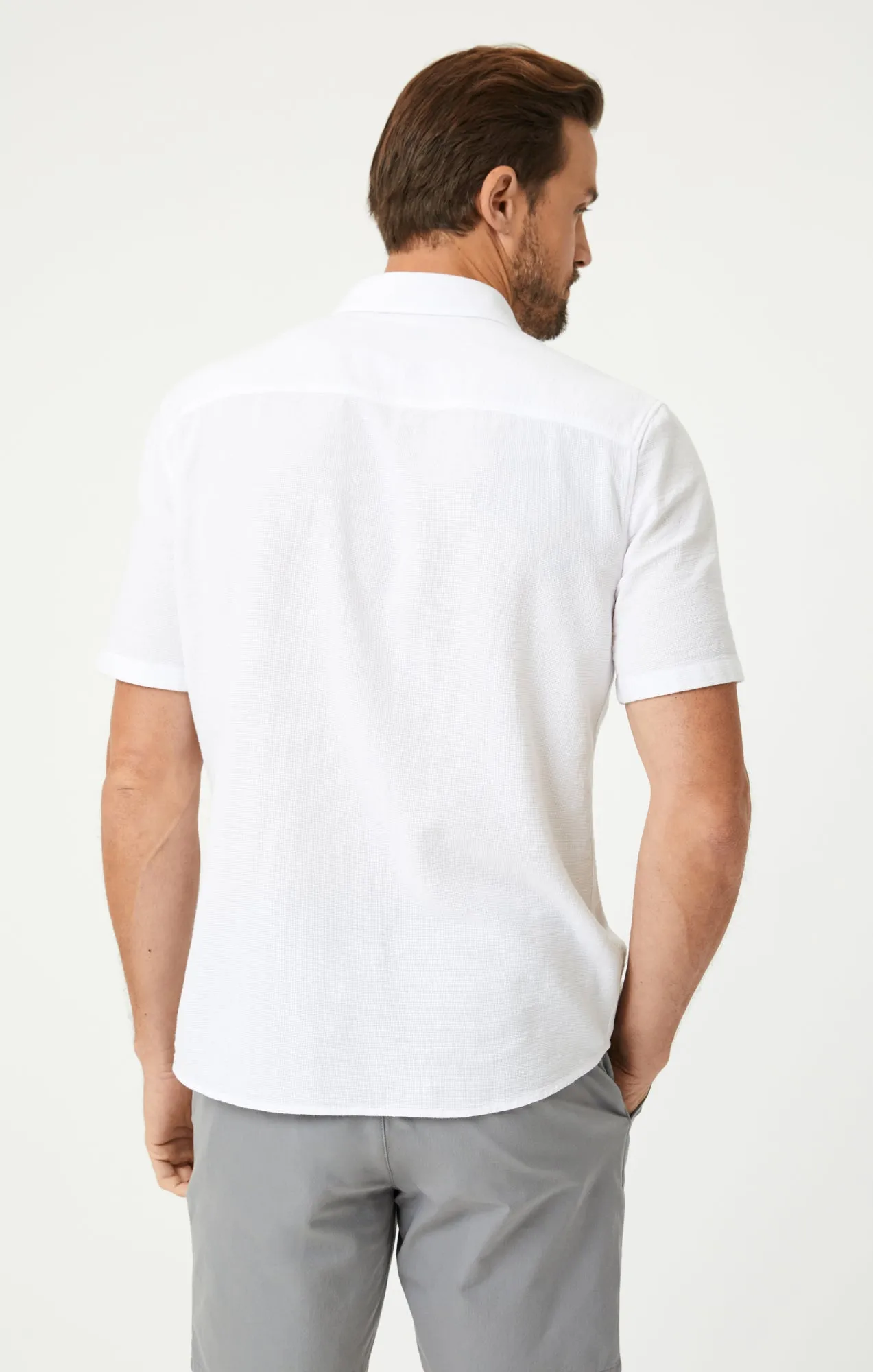 SHORT SLEEVE BUTTON-UP SHIRT IN WHITE sold by Mavi product image thumbnail 3