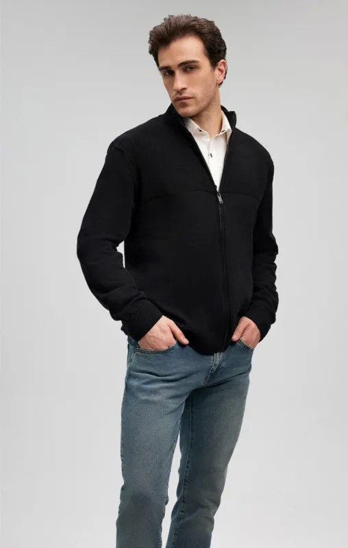 ZIP-UP CARDIGAN IN BLACK sold by Mavi