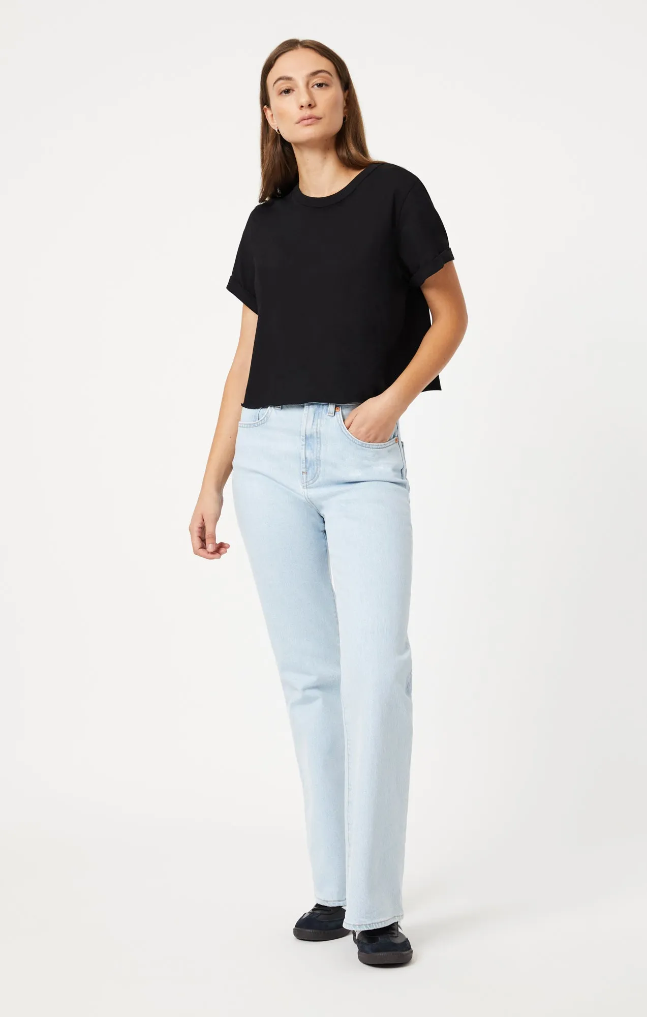 CROPPED T-SHIRT IN BLACK sold by Mavi product image thumbnail 4