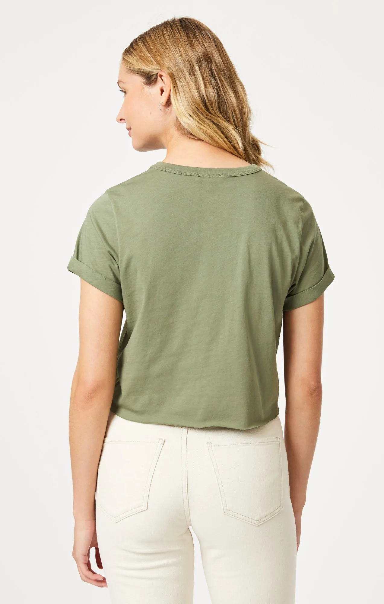 CROPPED T-SHIRT IN DEEP LICHEN GREEN sold by Mavi product image thumbnail 3