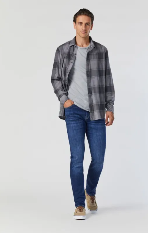 JAKE SLIM LEG JEANS IN DARK BRUSHED FEATHER BLUE sold by Mavi