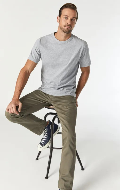 MARCUS SLIM STRAIGHT LEG PANTS IN DUSTY OLIVE BELTOWN sold by Mavi
